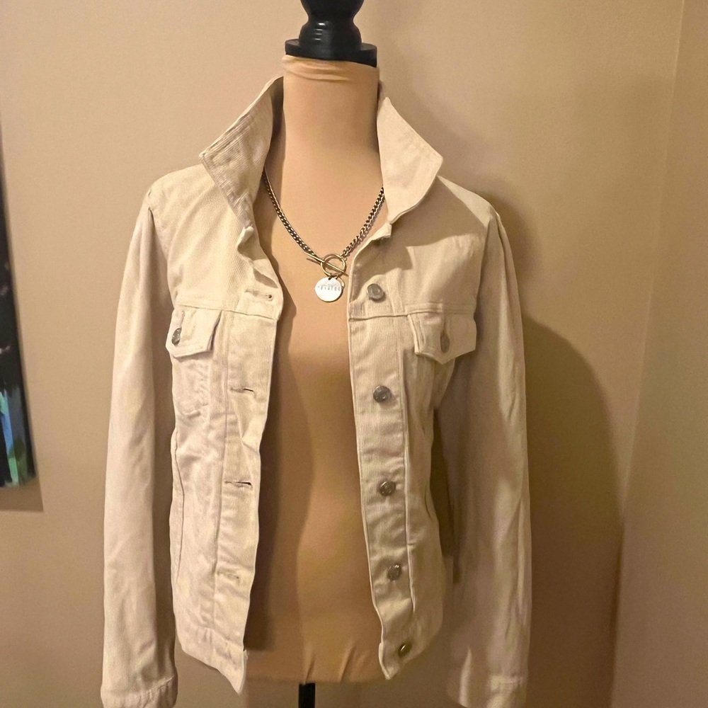 Gap Cream Corduroy jeanstyle Jacket, size Large - Picture 2 of 12